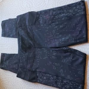 Athleta Black Leggings Colorful Square Print Size S